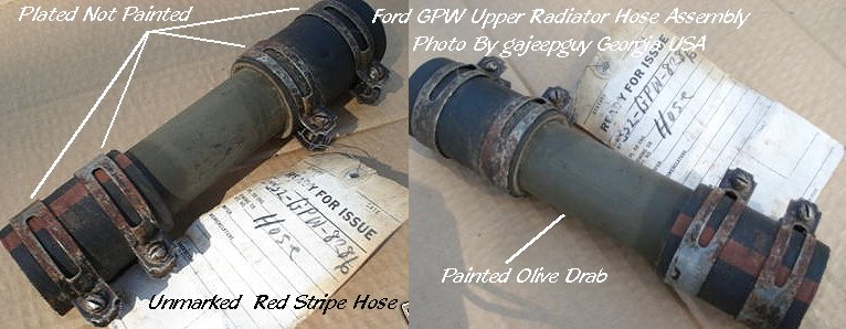 Late Model MB & GPW Jeep Metal Radiator Hose Pipe Original NOS Govt Issued Part